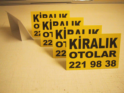 Folyo yaz�l� bilgi panosu